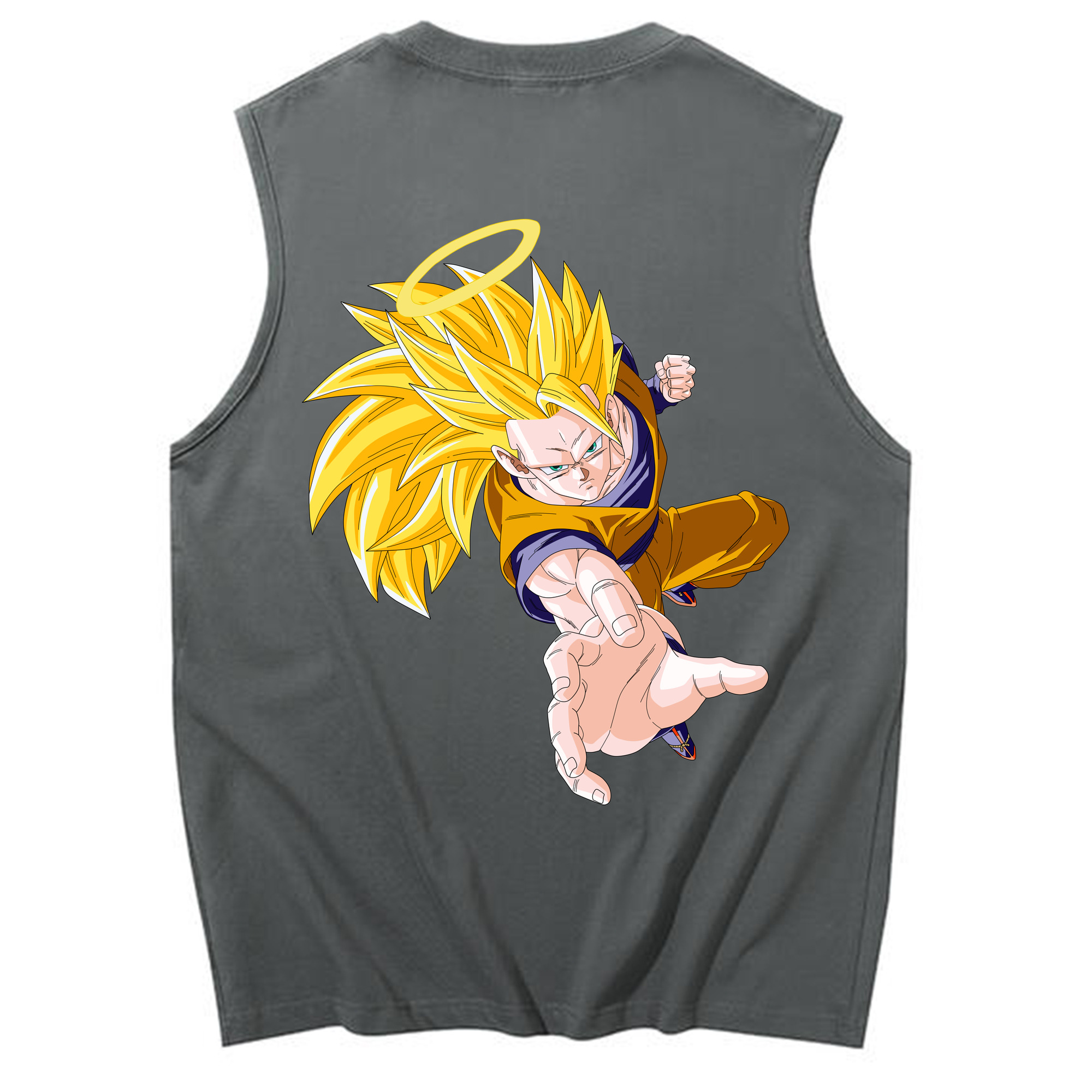（画像用） ドラゴンボール 孫悟空（そん ごくう）Son Goku カカロット DRAGON BALL Kakarotto コットン100％タンクトップ（背面プリント）